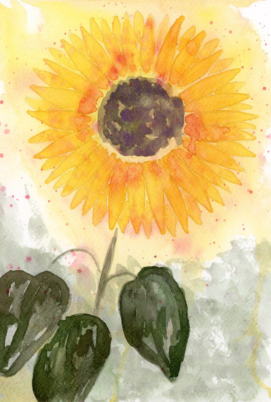 Sunflower Watercolor Painting, Art Print, Yellow Flowers, Kitchen Art, Office Wall Art, Home Decor, Laundry Room, Modern Farmhouse, Cottage