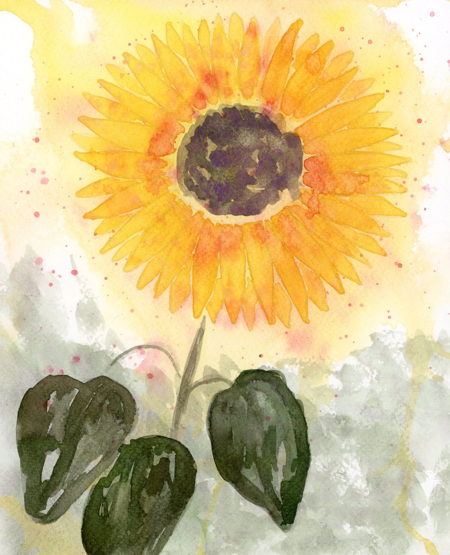 Sunflower Watercolor Painting, Art Print, Yellow Flowers, Kitchen Art, Office Wall Art, Home Decor, Laundry Room, Modern Farmhouse, Cottage