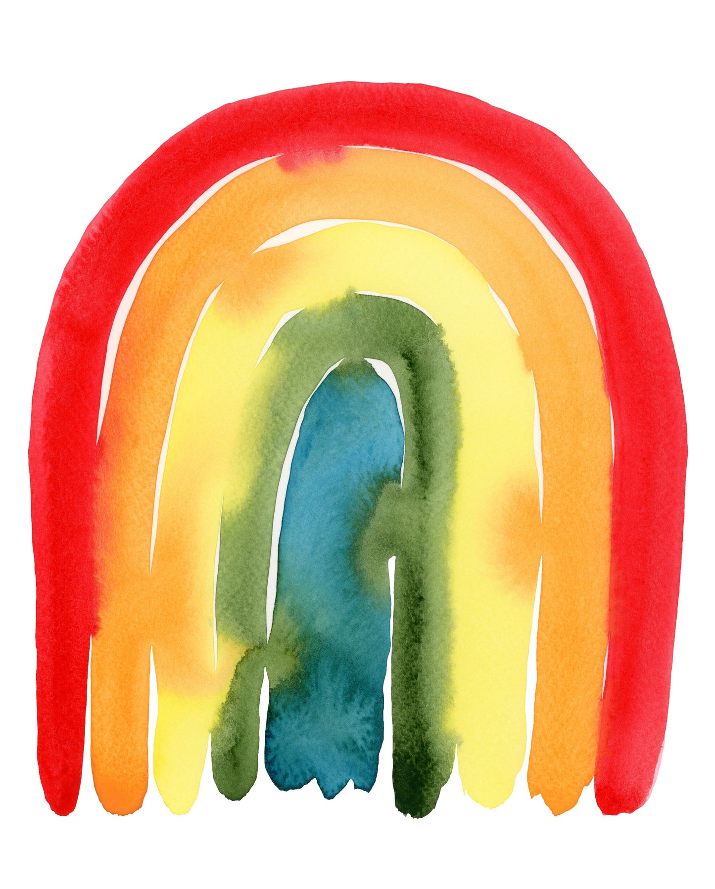 Rainbow Art, Fine Art Print, Watercolor Rainbow Painting, Modern Bedroom, Rainy Day, Sunny Sun, Colorful Vibrant, ROYGBIV, Maximalism Rain